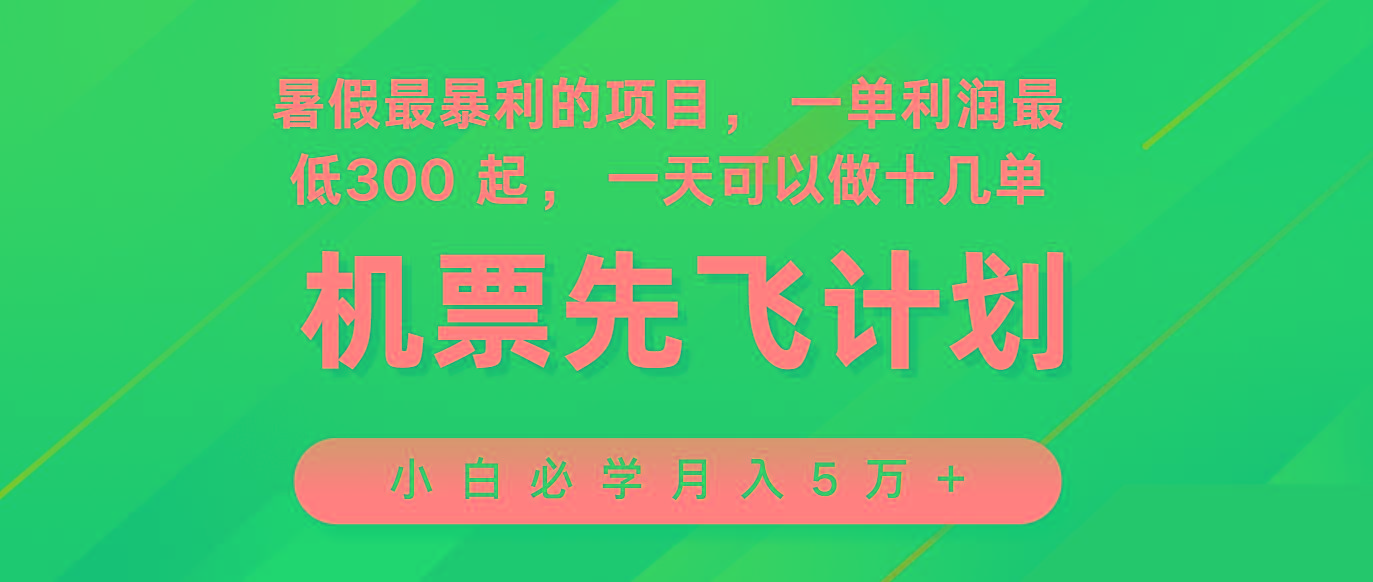 2024暑假最赚钱的项目，市场很大，一单利润300+，每天可批量操作-网赚项目平台