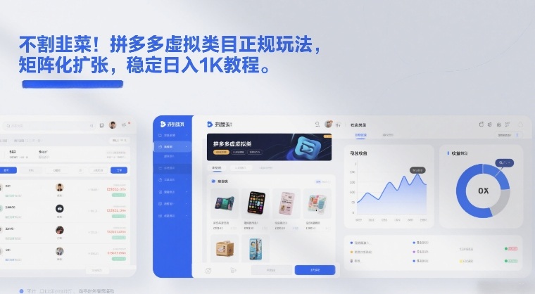 不割韭菜！拼多多虚拟类目正规玩法，矩阵化扩张，稳定日入1K教程【揭秘】-网赚项目平台