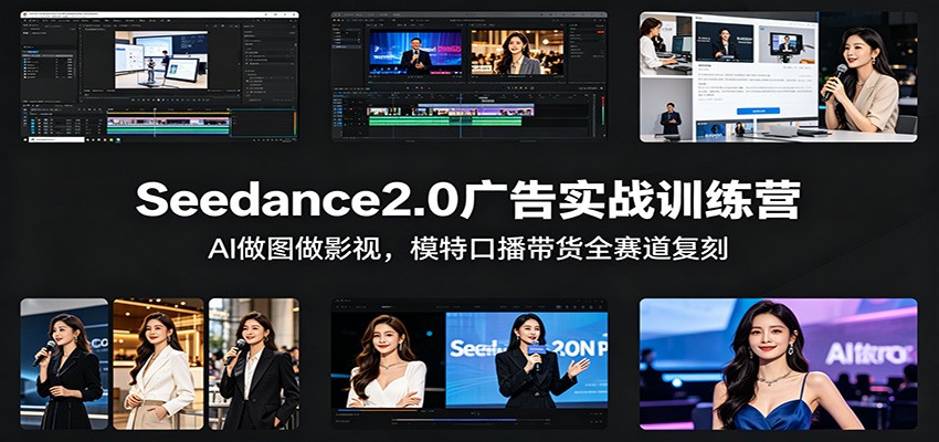 Seedance2.0广告实战训练营：AI做图做影视，模特口播带货全赛道复刻-网赚项目平台