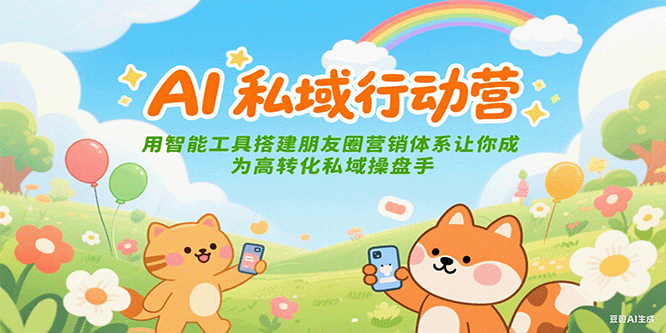AI私域行动营：用智能工具搭建朋友圈营销体系让你成为高转化私域操盘手-网赚项目平台