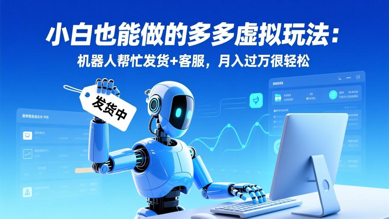 小白也能做的多多虚拟玩法：机器人帮忙发货+客服，月入过万很轻松-网赚项目平台