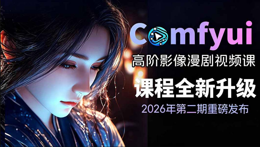 2026新版ComfyUI漫剧动画全流程实战课，0基础入门到进阶全流程动态漫，轻松实现流量变现-网赚项目平台