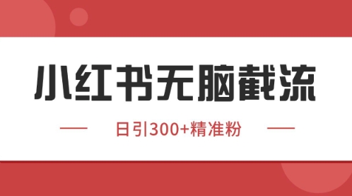 小红书只要你有同行就能获客，独家野路子获客玩法，暴力截流【揭秘】-网赚项目平台
