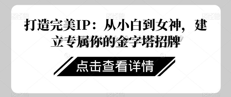 打造完美IP：从小白到女神，建立专属你的金字塔招牌-网赚项目平台