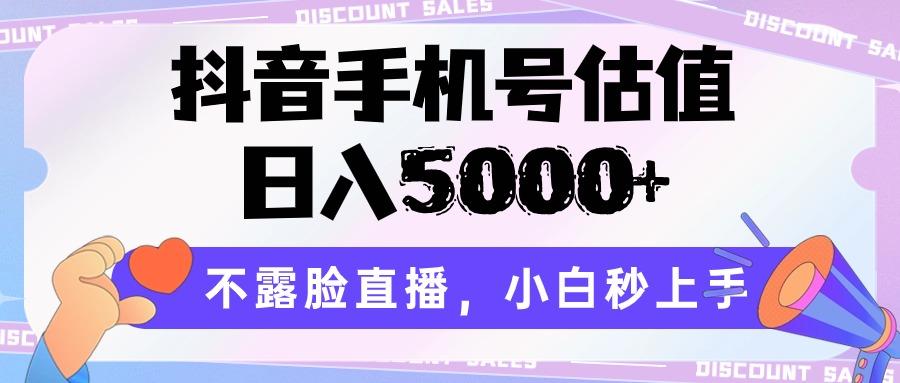 抖音手机号估值，日入5000+，不露脸直播，小白秒上手-网赚项目平台