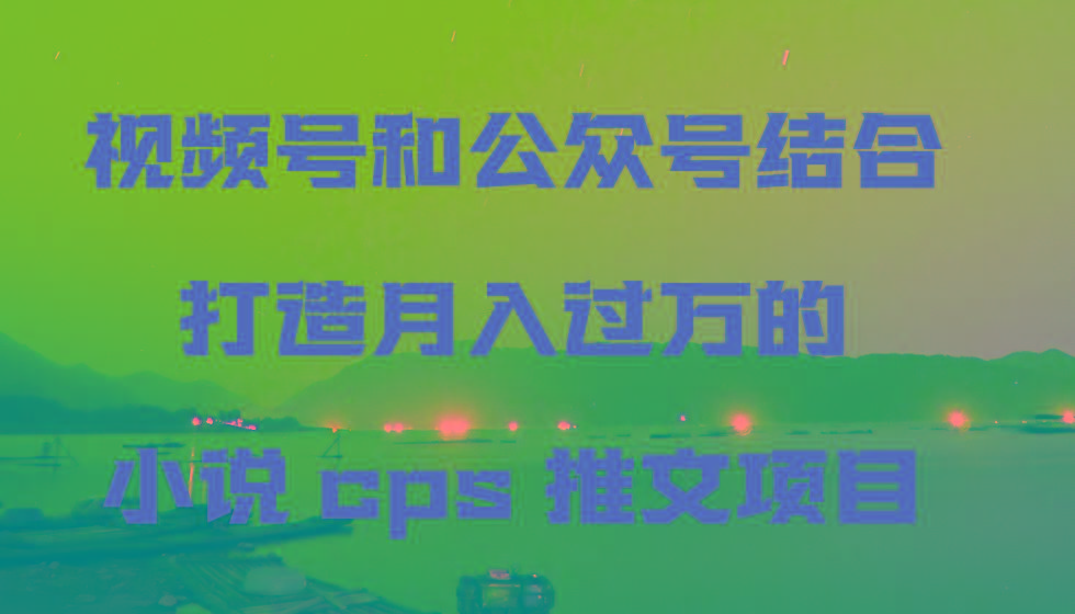 视频号和公众号结合打造月入过万的小说cps推文项目,包括市面上面的各种思路详解-网赚项目平台