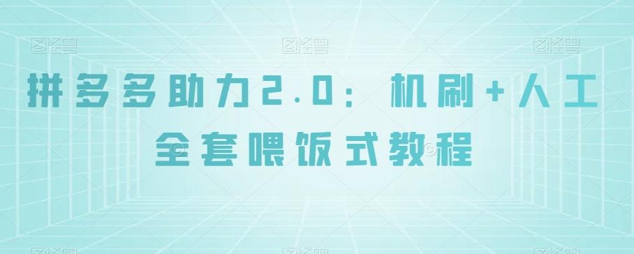 拼多多助力2.0：机刷+人工全套喂饭式教程【揭秘】-网赚项目平台