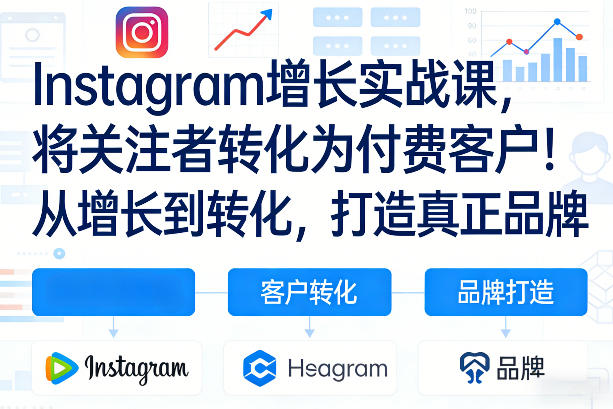 Instagram增长实战课，将关注者转化为付费客户！从增长到转化，打造真正品牌(双语字幕)-网赚项目平台