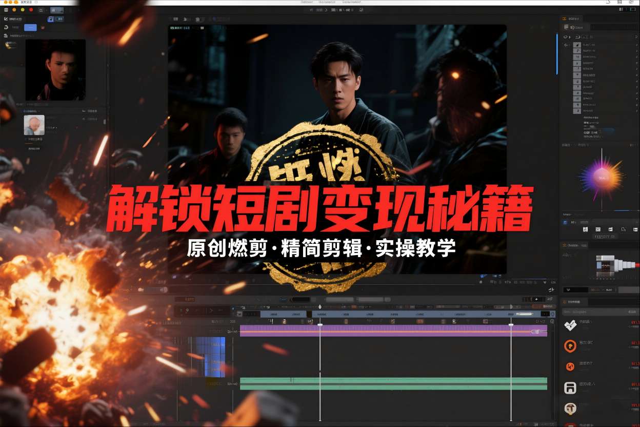 短剧拉新之原创燃剪精简剪辑实操课，解锁短剧变现秘籍-网赚项目平台