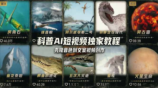 科普造物主AI短视频独家教程：从软件安装、壳隆音色到文案视频创作，零基础快速做爆款-网赚项目平台