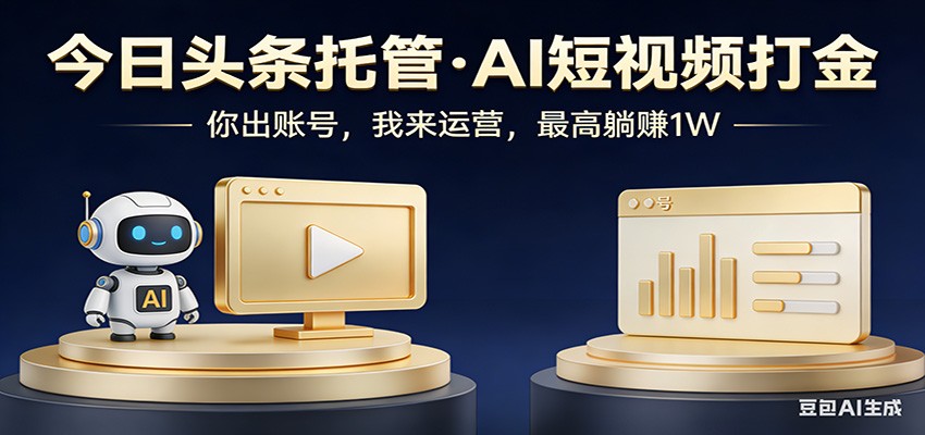 头条号AI托管,我提供作品,你提供账号,每天5分钟发布,小白躺赚3000+-网赚项目平台