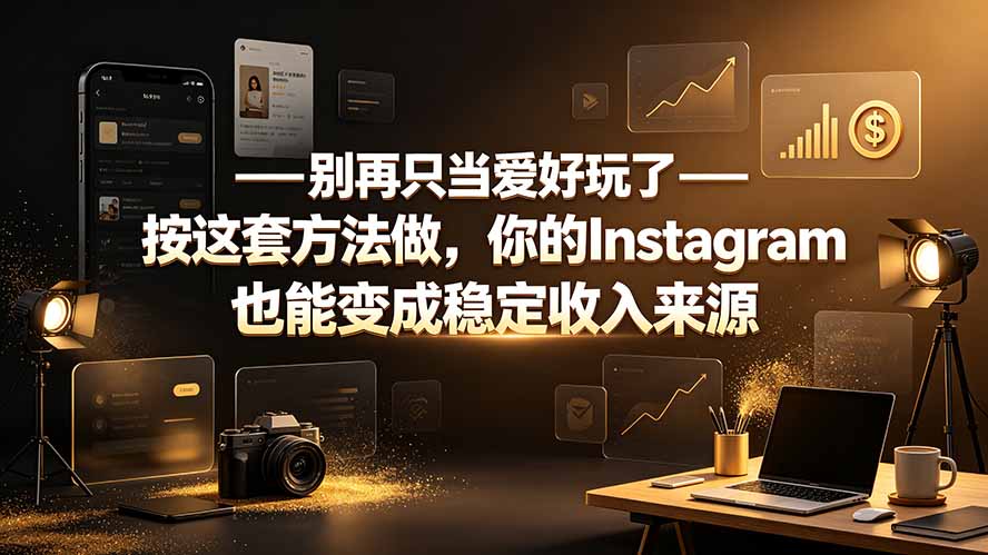 别再只当爱好玩了——按这套方法做，你的Instagram也能变成稳定收入来源-网赚项目平台