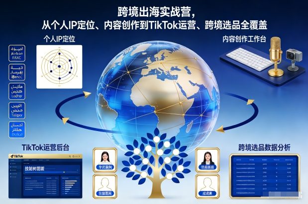 跨境出海实战营,从个人IP定位、内容创作到TikTok运营、跨境选品全覆盖-网赚项目平台