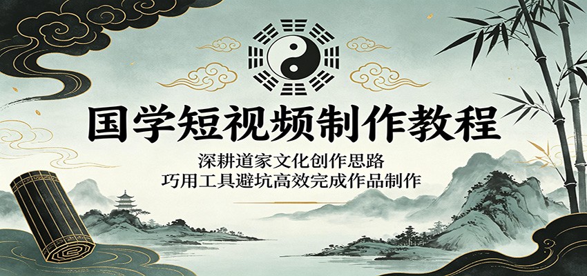 国学短视频制作教程:深耕道家文化创作思路,巧用工具避坑高效完成作品制作-网赚项目平台