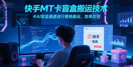 快手MT卡盲盒搬运技术，卡AI盲盒通道进行替换搬运，效果自测-网赚项目平台