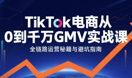 TikTok电商从0到千万GMV实战课，从0到1拆解实战秘籍(更新)-网赚项目平台