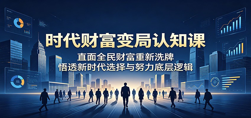 时代财富变局认知课：直面全民财富重新洗牌，悟透新时代选择与努力底层逻辑-网赚项目平台