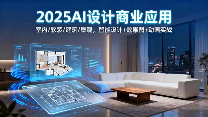 2025AI设计商业应用：室内/软装/建筑/景观，智能设计+效果图+动画实战-网赚项目平台