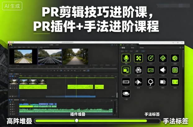 PR剪辑技巧进阶课,PR插件+手法进阶课程-网赚项目平台