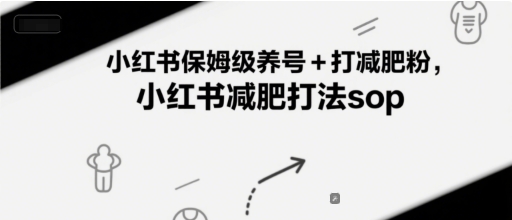 小红书保姆级养号+打减肥粉，小红书减肥打法sop-网赚项目平台