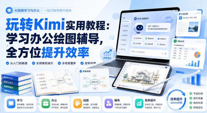 玩转Kimi实用教程：学习办公绘图辅导，全方位提升效率-网赚项目平台