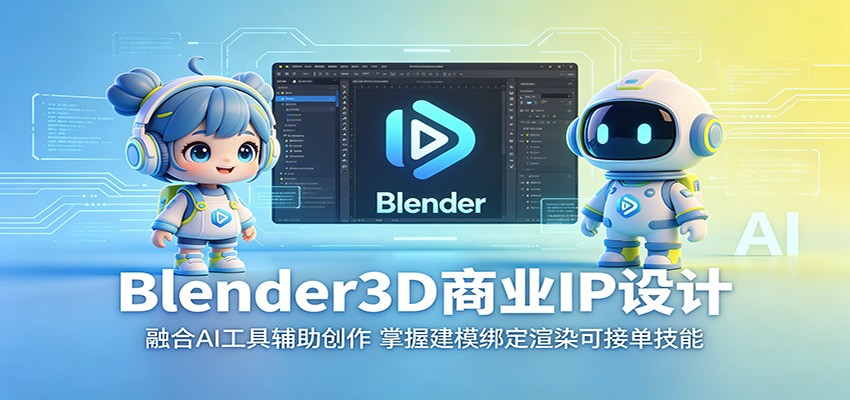 Blender3D商业IP设计：融合AI工具辅助创作，掌握建模绑定渲染可接单技能-网赚项目平台