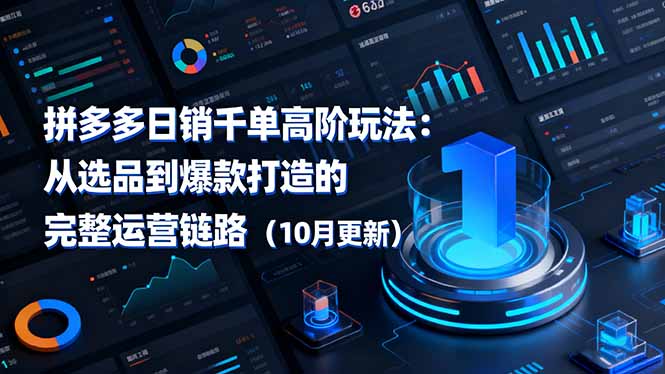 拼多多日销千单高阶玩法：从选品到爆款打造的完整运营链路(10月更新-网赚项目平台
