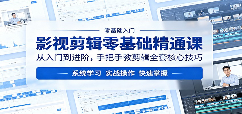 影视剪辑零基础精通课：从入门到进阶，手把手教剪辑全套核心技巧-网赚项目平台