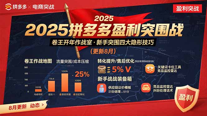 2025拼多多盈利突围战：卷王开年作战室，新手突围四大隐形技巧(更新8月-网赚项目平台