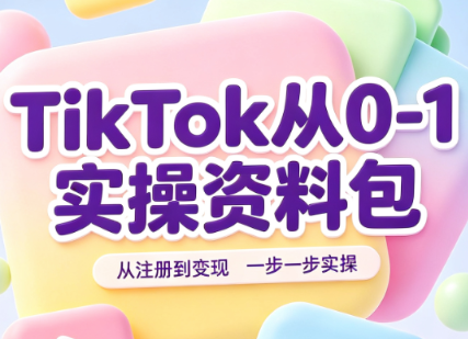 TikTok从0-1实操资料包：养号SOP+爆款公式+投流手册-网赚项目平台