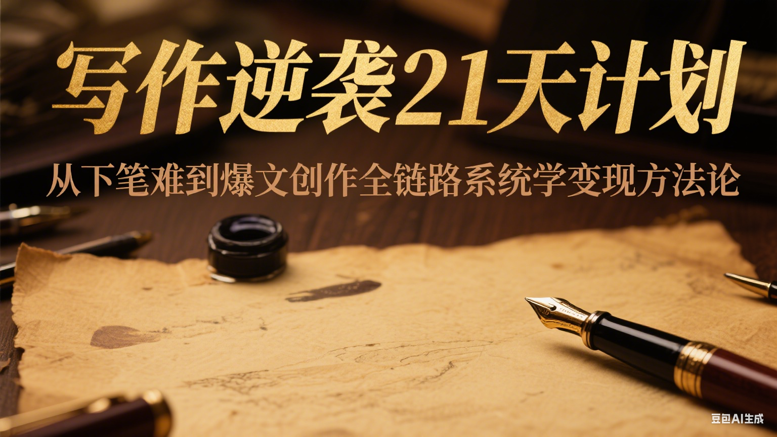 写作逆袭21天计划：从下笔难到爆文创作全链路系统学变现方法论-网赚项目平台