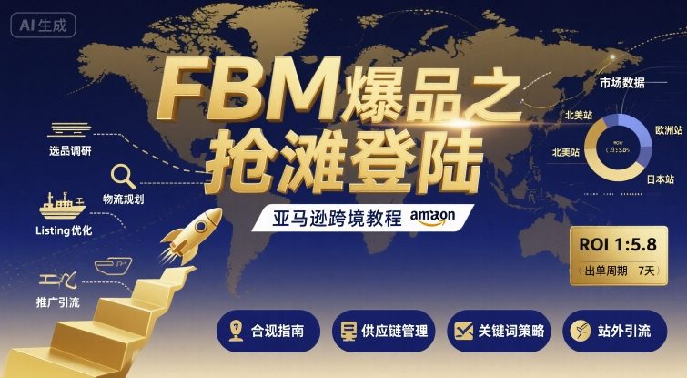 FBM爆品之抢滩登陆-亚马逊跨境教程-网赚项目平台