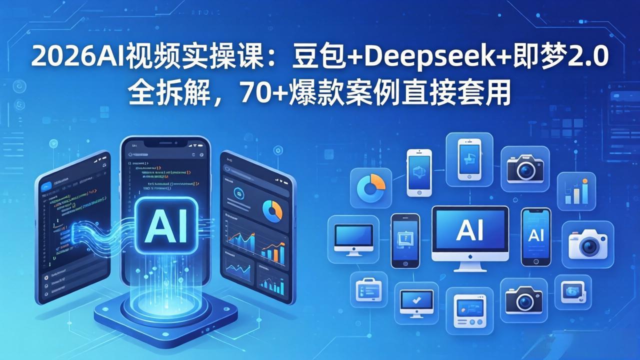 2026AI视频实操课：豆包+Deepseek+即梦2.0全拆解，70+爆款案例直接套用-网赚项目平台