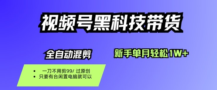 视频号黑科技短视频带货，新手一个月也1W+，纯搬运一刀不用剪，零投入【揭秘】-网赚项目平台