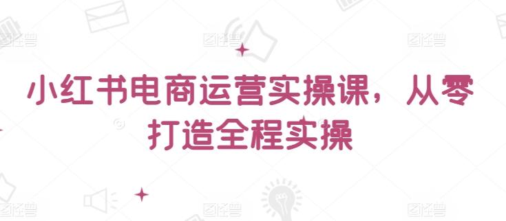 小红书电商运营实操课，​从零打造全程实操-网赚项目平台