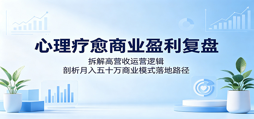 心理疗愈商业盈利复盘:拆解高营收运营逻辑,剖析月入五十万商业模式落地路径-网赚项目平台