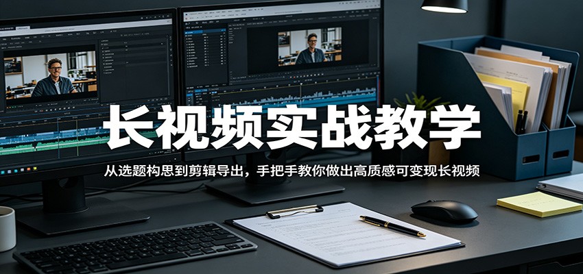 长视频实战教学，从选题构思到剪辑导出，手把手教你做出高质感可变现长视频-网赚项目平台