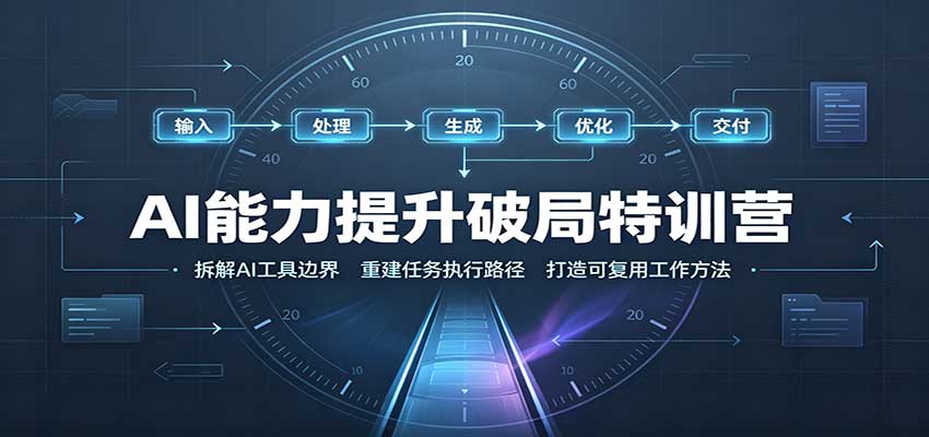 AI能力提升破局特训营:掌握AI交互逻辑,内容创作,搭建工作流-网赚项目平台