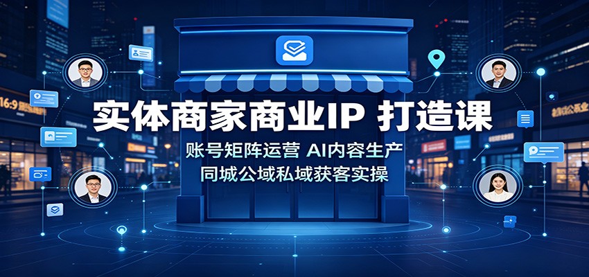 实体商家商业IP打造课：账号矩阵运营，AI内容生产，同城公域私域获客实操-网赚项目平台