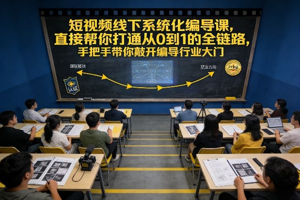 短视频线下系统化编导课，直接帮你打通从0到1的全链路，手把手带你敲开编导行业大门-网赚项目平台