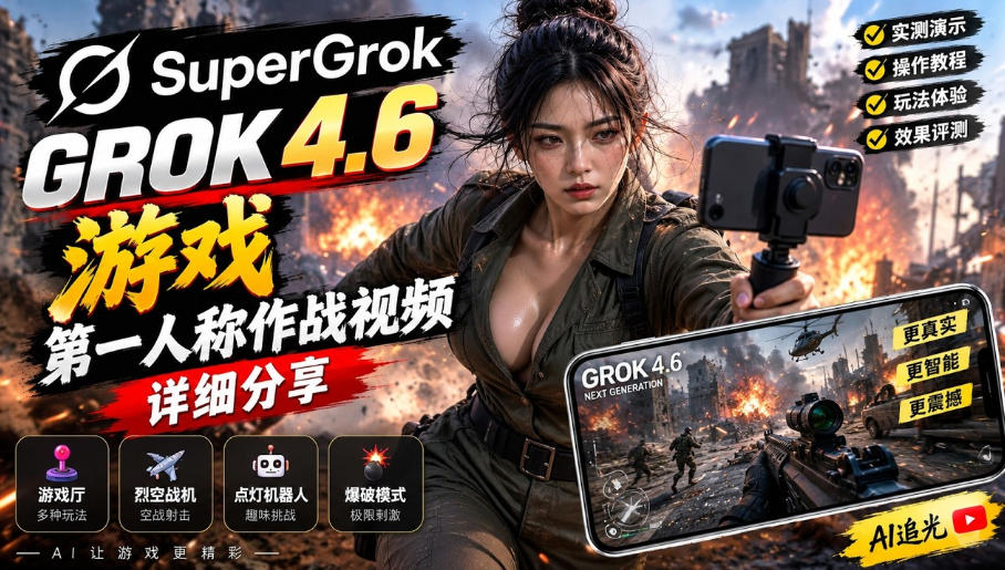 Grok 4.6也能做游戏？第一人称作战视频实测｜玩法详细讲解-网赚项目平台
