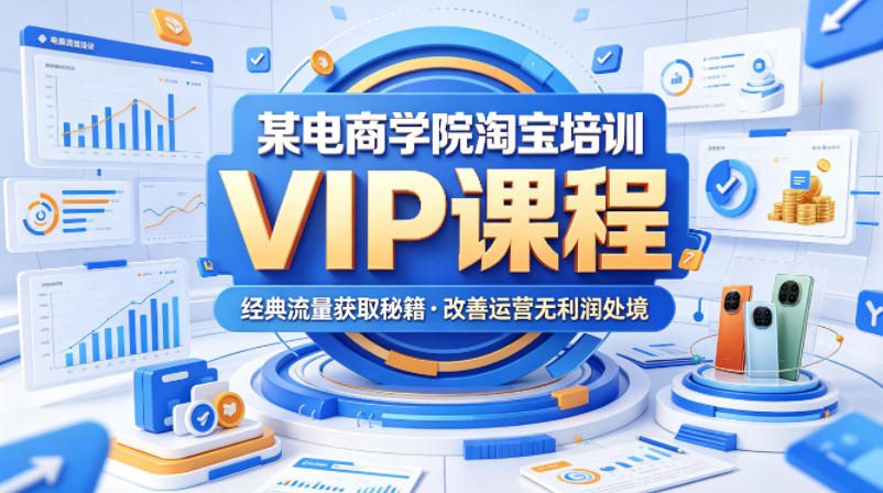 某电商学院淘宝培训VIP课程，各种经典有用的流量获取秘籍，改善运营产品没利润的处境(2026年5月)-网赚项目平台