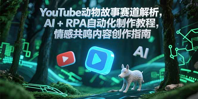 YouTube动物故事赛道解析，AI+RPA自动化制作教程，情感共鸣内容创作指南-网赚项目平台
