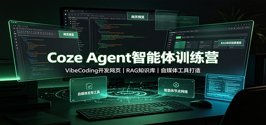 Coze Agent智能体训练营：VibeCoding开发网页，RAG知识库，自媒体工具打造-网赚项目平台