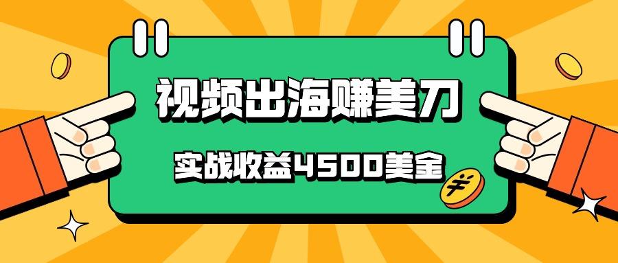 国内爆款视频出海赚美刀，实战收益4500美金，批量无脑搬运，无需经验直接上手-网赚项目平台