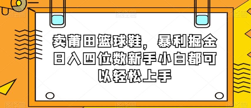 卖莆田篮球鞋，暴利掘金日入四位数新手小白都可以轻松上手【揭秘】-网赚项目平台
