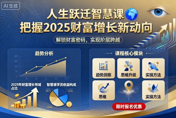 人生跃迁智慧课，把据2025财富增长新动向-网赚项目平台