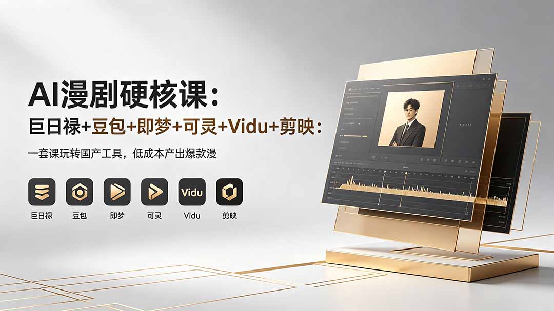 AI漫剧硬核课：巨日禄+豆包+即梦+可灵+Vidu+剪映：一套课玩转国产工具，低成本产出爆款漫剧-网赚项目平台