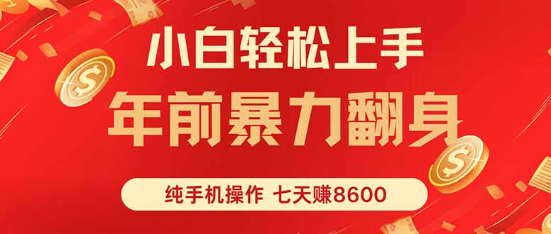 七天狂赚8600，小白纯手机操作，日入1000+-网赚项目平台