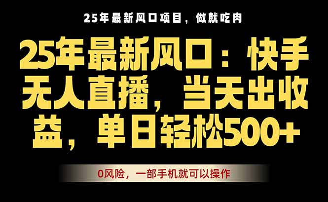25年最新无人直播玩法,当天秒出单,一部手机就可操作-网赚项目平台